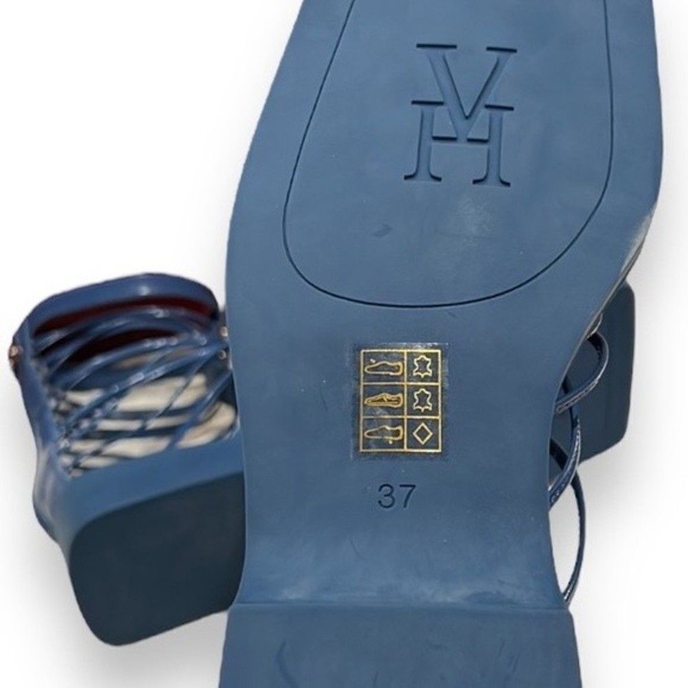 Vivienne Hu VHNY Cobalt Leather Strappy Sandal Ankle Boots Size 7 (EU 37) - Picture 13 of 16